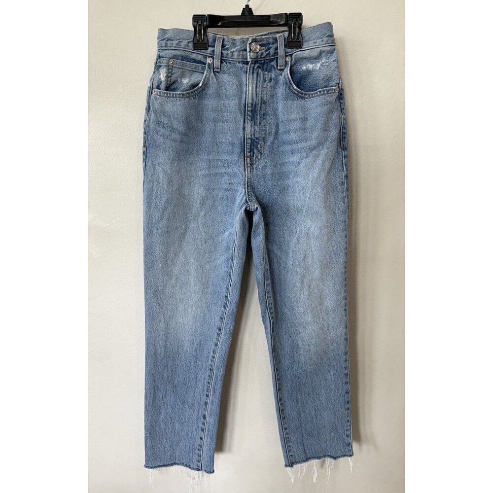 SLVRLAKE Jeans High Rise Ankle Straight Blue Denim Women’s Size 26 4 Altered